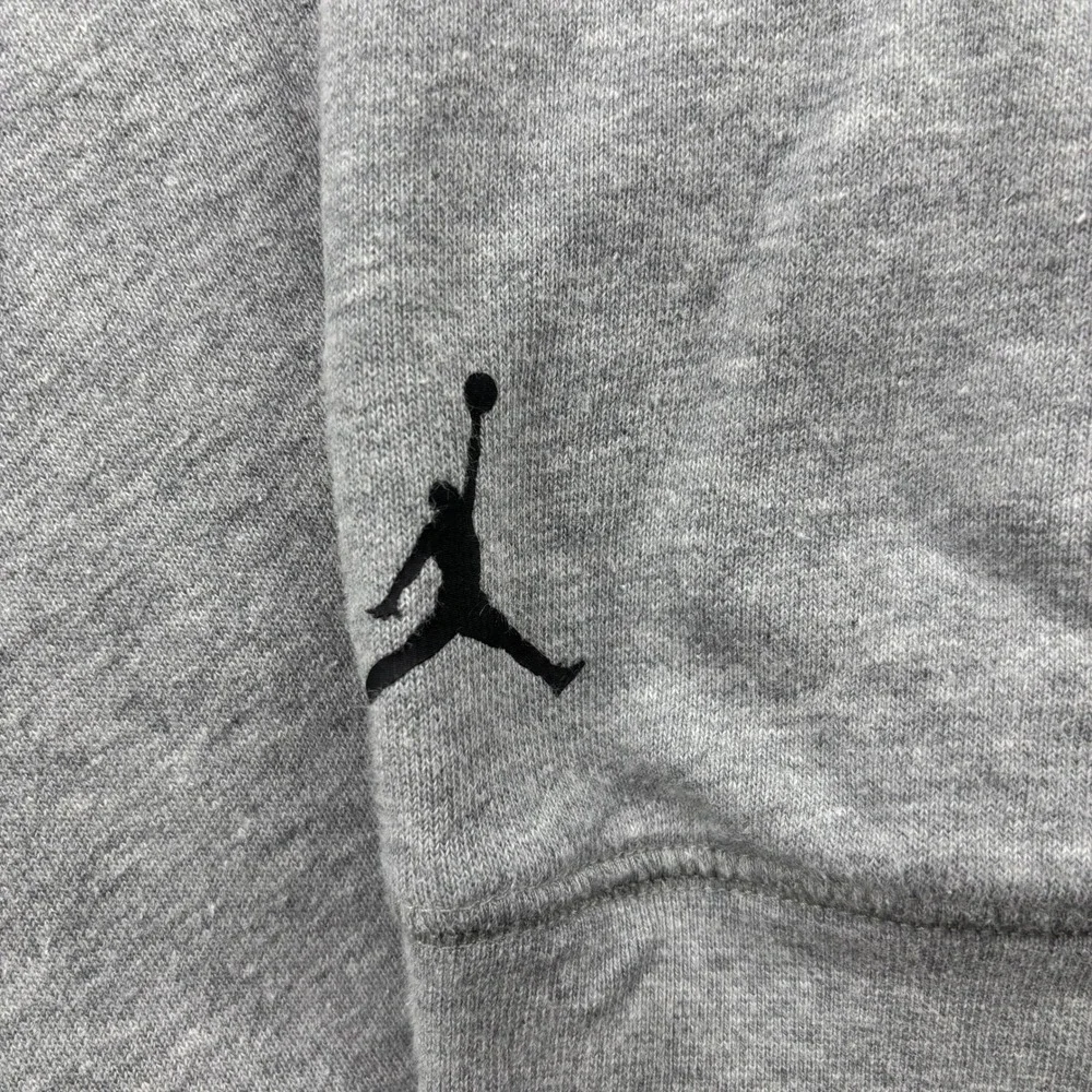Nike Air Jordan Dri-FIT Hoodie Mens M Gray‎ Double Sided Graphic Fleece Pullover